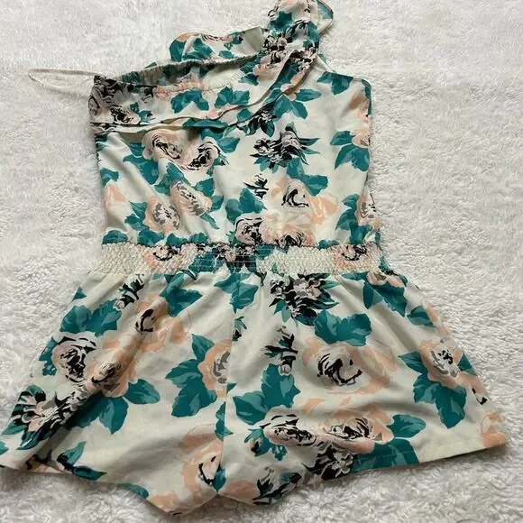 Guess Women's Sz M Floral Multicolor Romper Off The Shoulder Y2K Clubbing Era - Picture 2 of 8